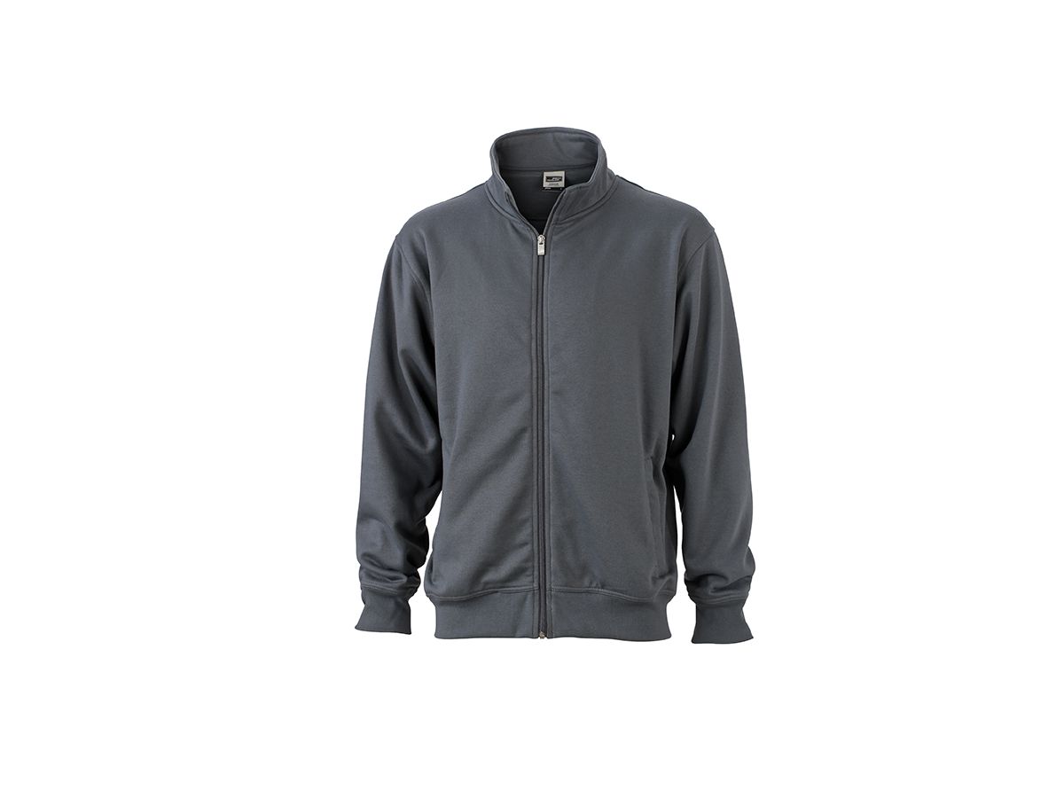 JN Workwear Sweat Jacket JN836 70%BW/30%PES, carbon, Größe M