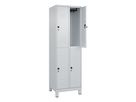 C+P Doppelst. Schrank CLASSIC, Füße 1950x600x500mm, 7035, 2x2 Fächer