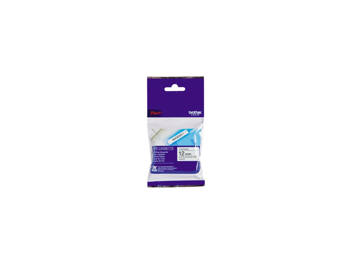 P-touch Schriftbandkassette MK231BZ 12mmx8m unlaminiert sw auf ws
