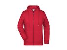 JN Ladies' Zip Hoody 8025 red, Größe 3XL
