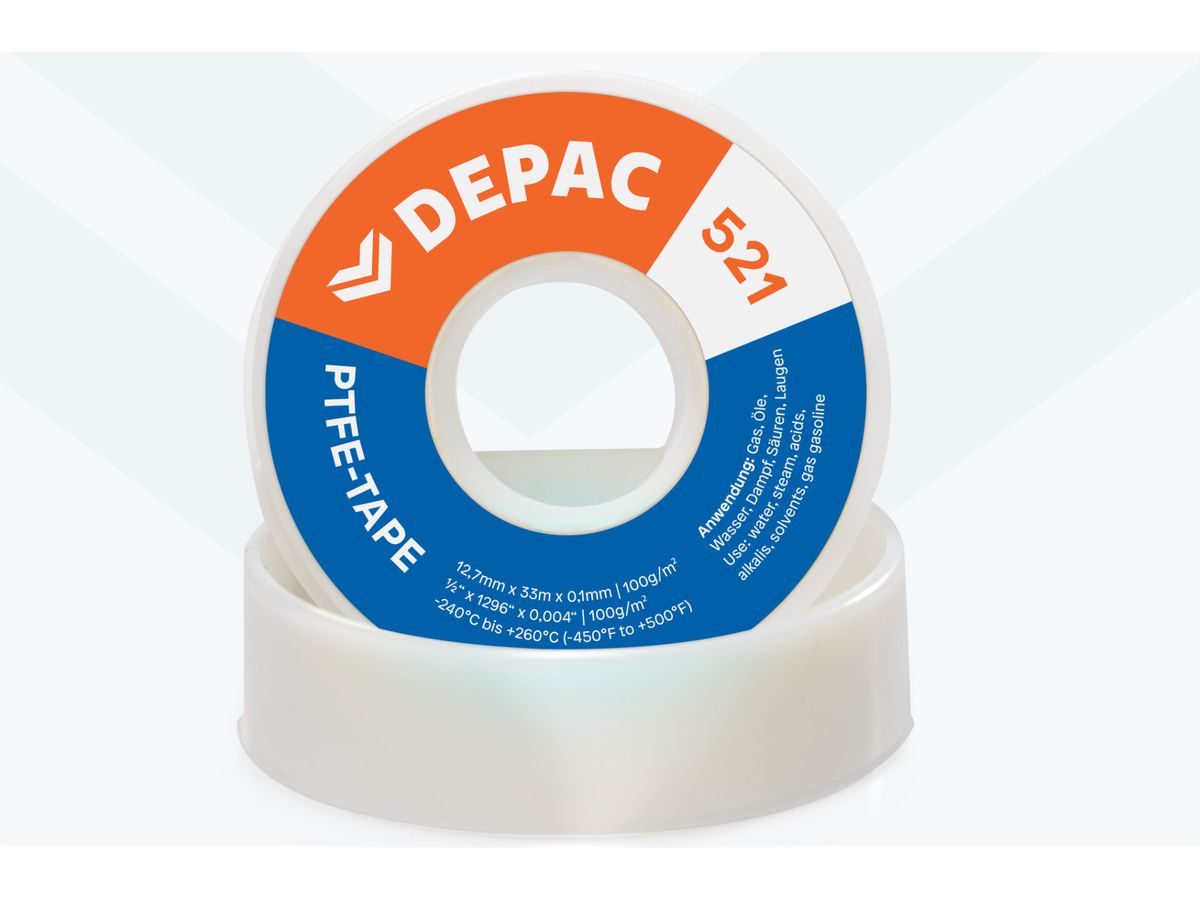 PTFE - Band 521 (Goldenband) 12,7 mm x 0,1 mm x 13,3 m / 142 g/m2