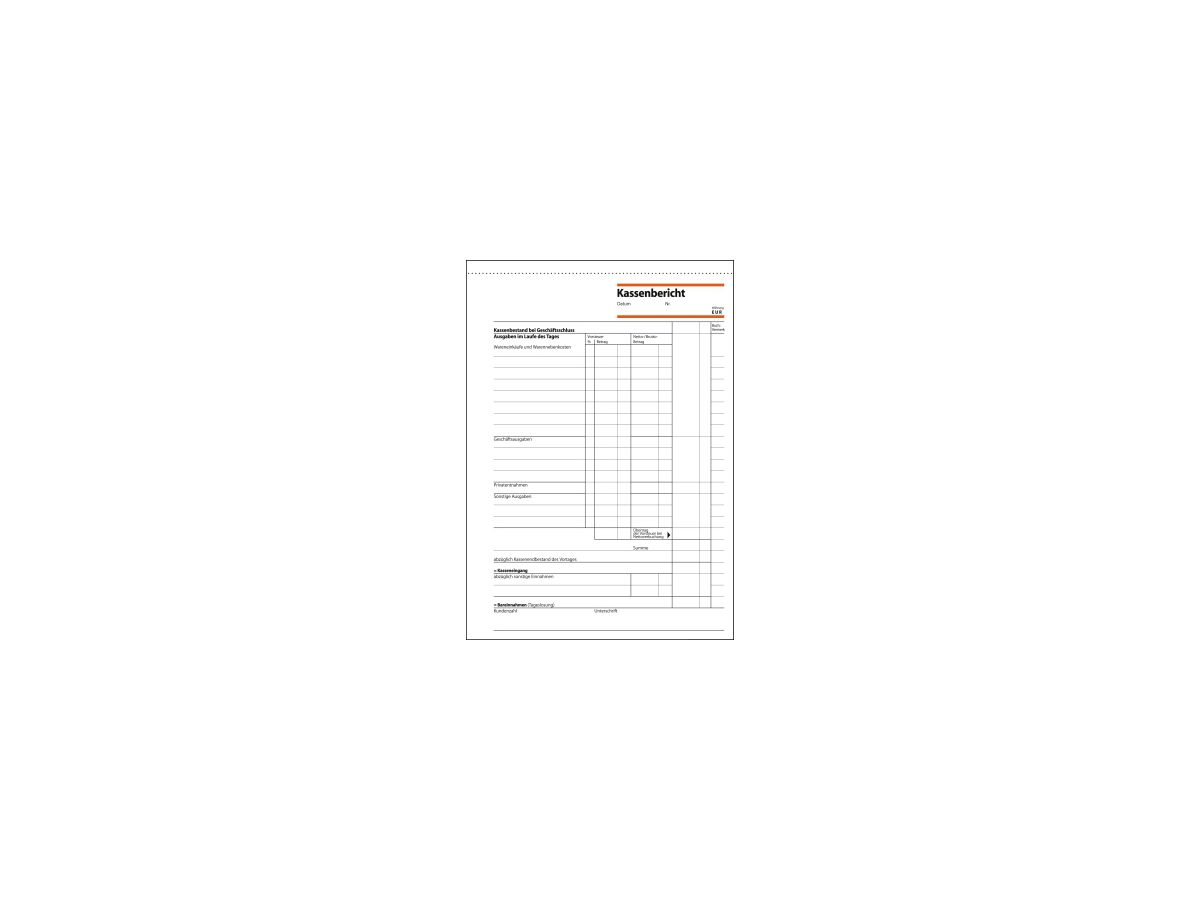 Sigel Kassenbericht KA515 DIN A5 50Blatt