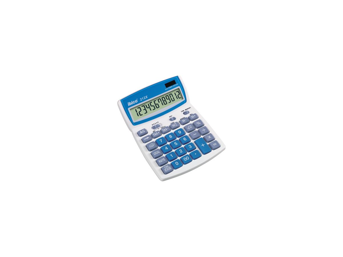 ibico Tischrechner 212X IB410086 12-stellig lichtgrau/blau