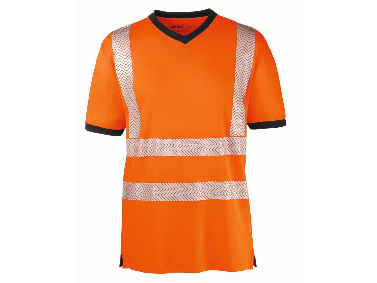 4Protect Warnschutz T-Shirt Miami leuchtorange/grau 3430 Gr. XS