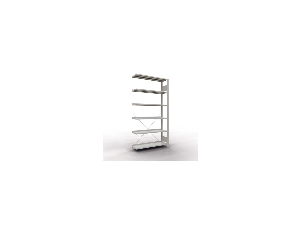 SCHULTE Büroregal AF 2000x1000x300mm mit 5 Ordnerhöhen mit Anschlagleiste