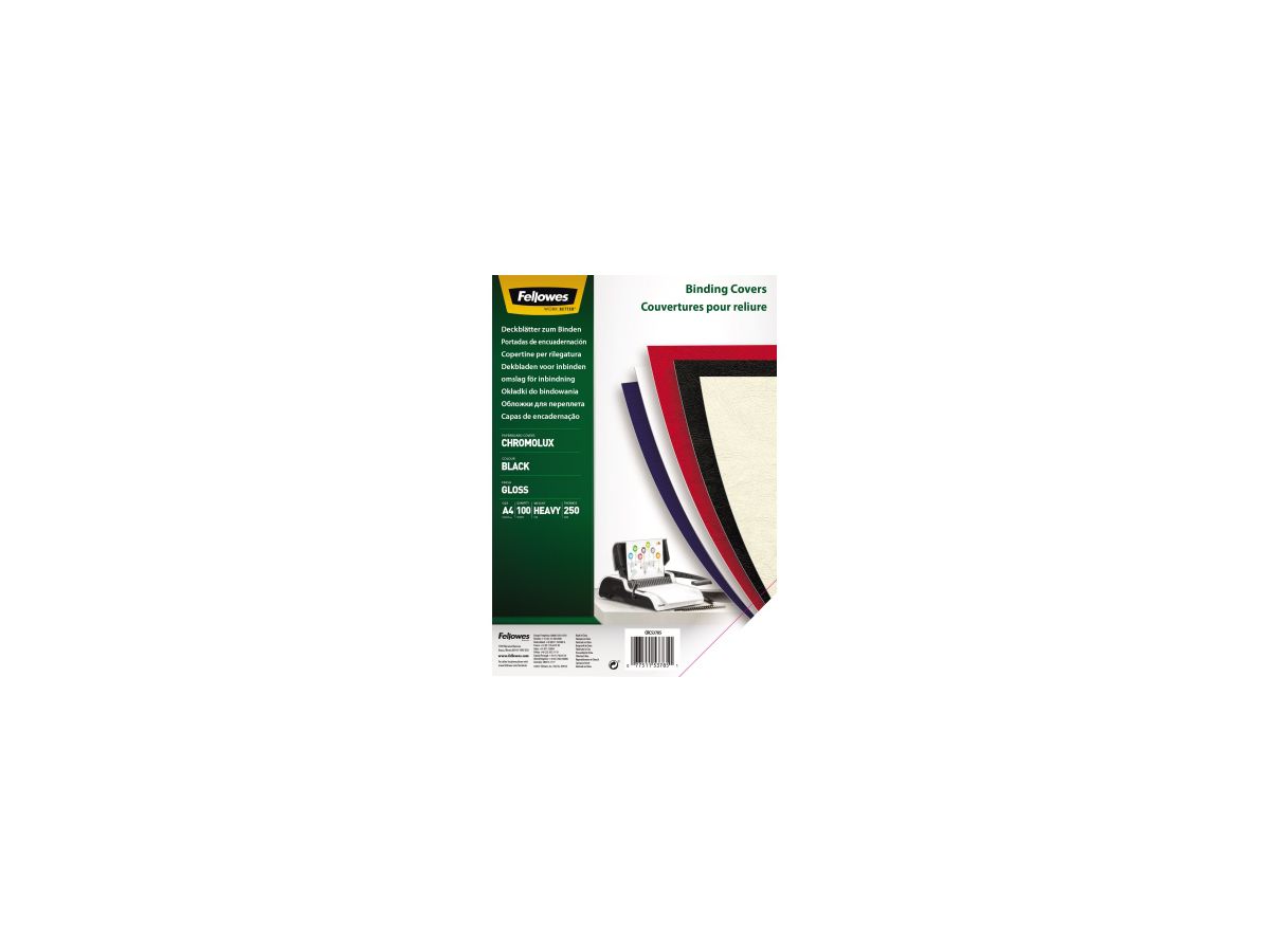 Fellowes Deckblatt Chromolux 5378504 DIN A4 schwarz 100St./Pack.
