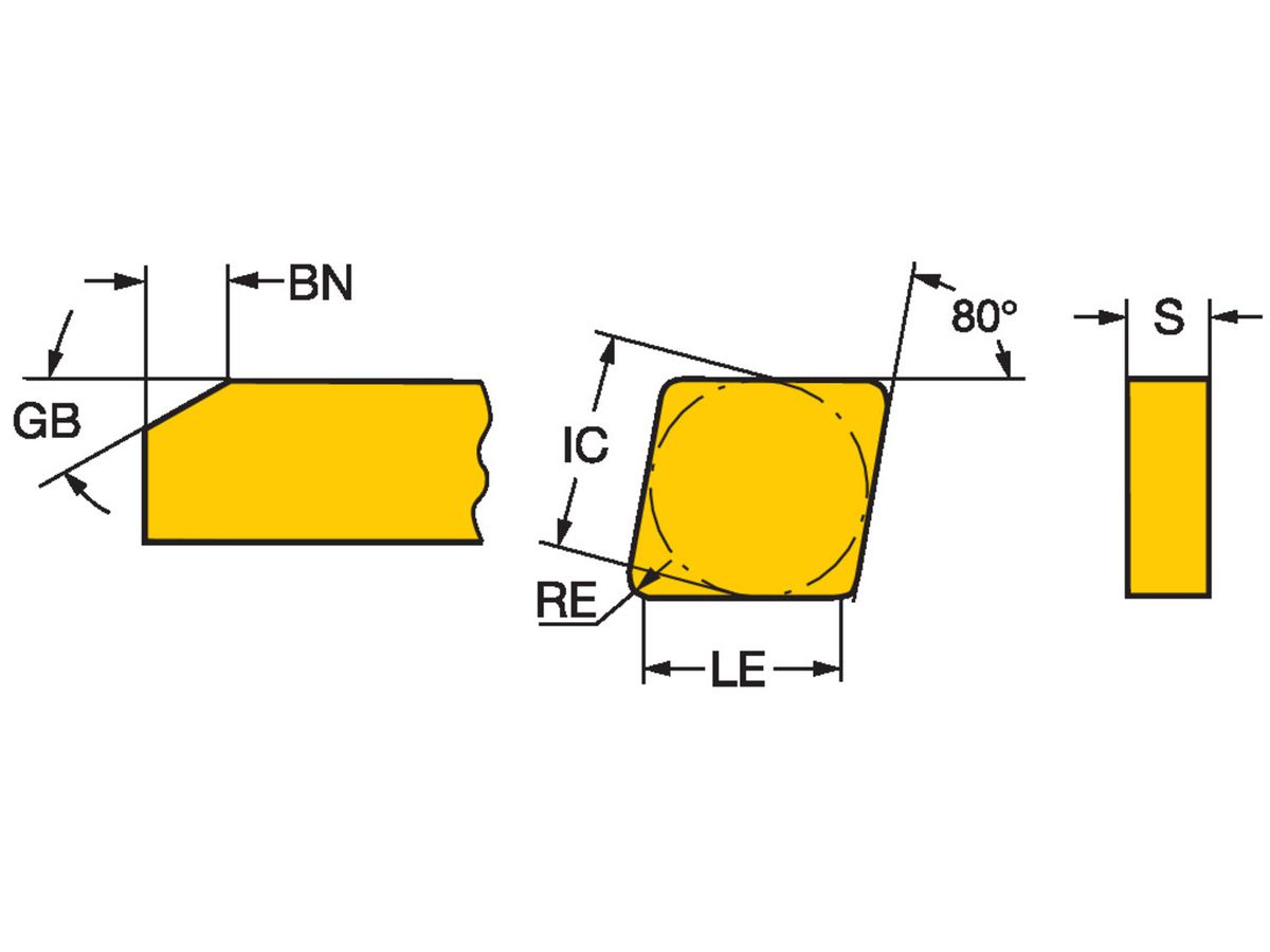 COROMANT T-Max Schneidplatte zum Drehen CNGN120408T01020650