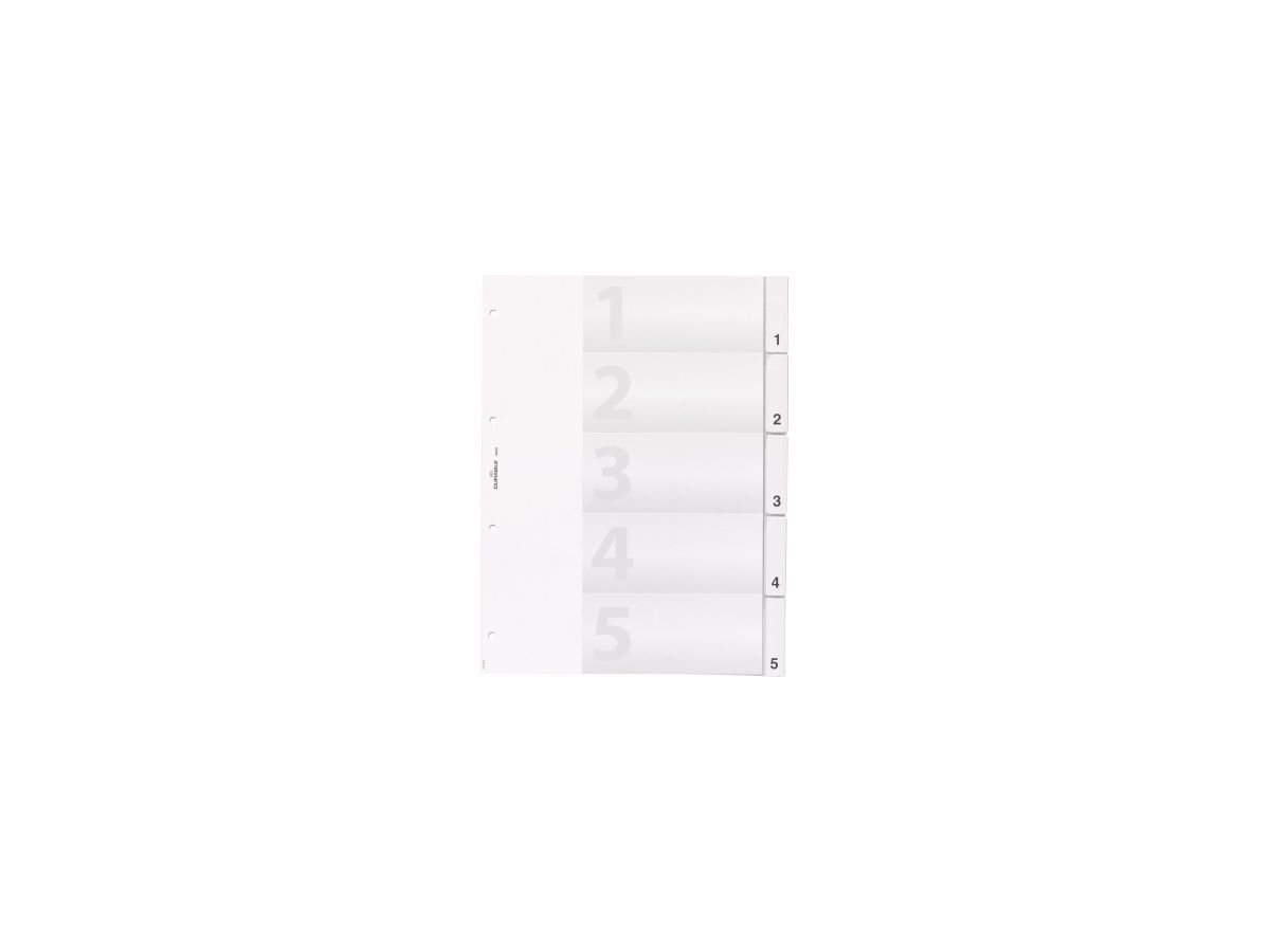 DURABLE Register 682019 DIN A4 5teilig umschweißte Taben