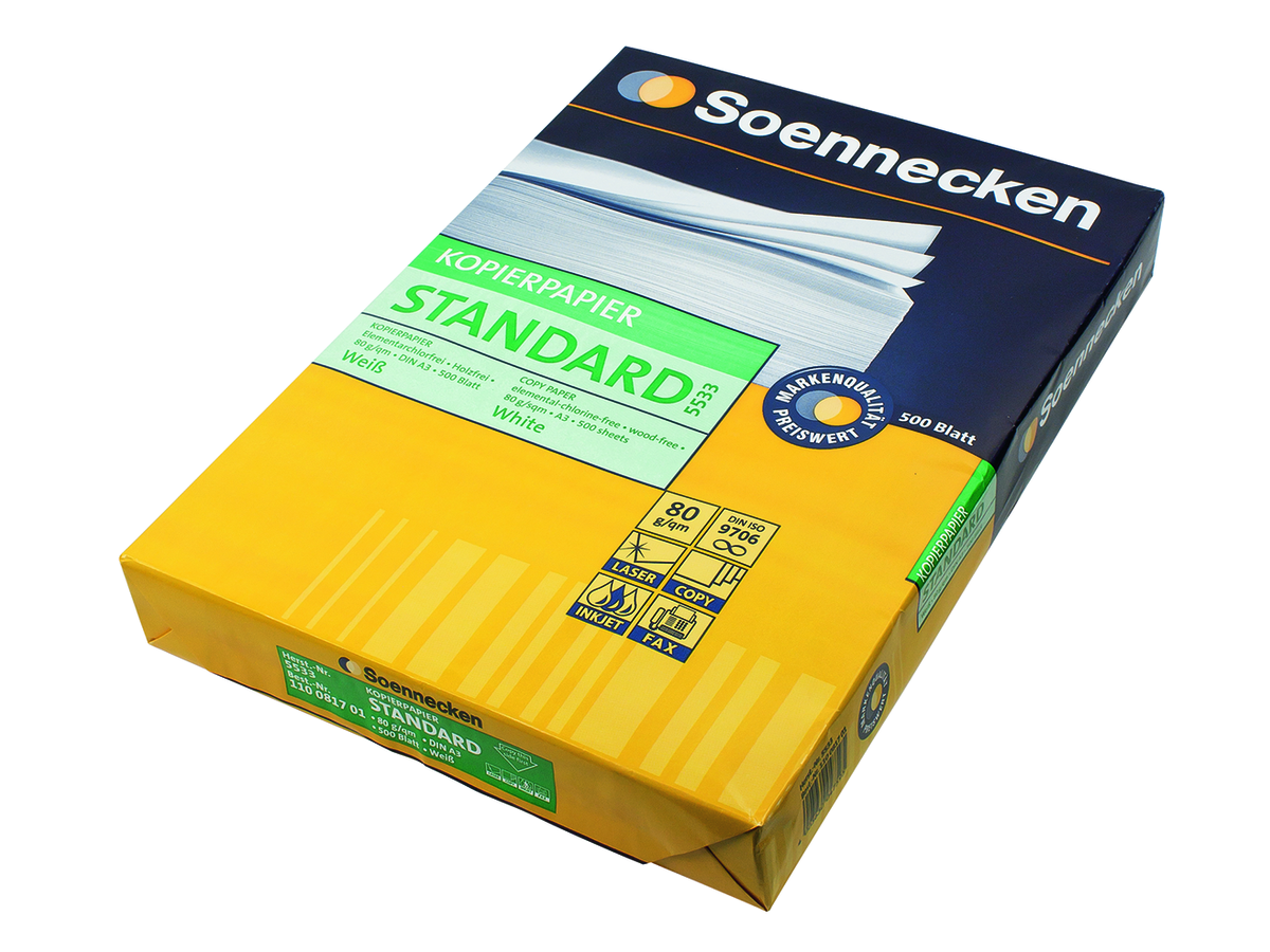 Soennecken Kopierpapier Standard 5533 DIN A3 80g weiß 500 Bl./Pack.