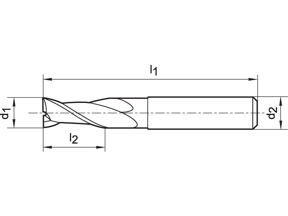 FORMAT Schaftfräser DIN6527 L VHM HA Z 2