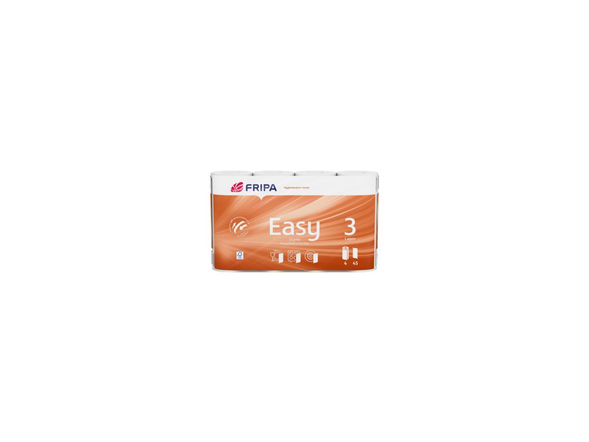 Fripa Küchenrolle EASY 3074003 3lg. 45Bl. Zellstoff hochws 4 St./Pack.