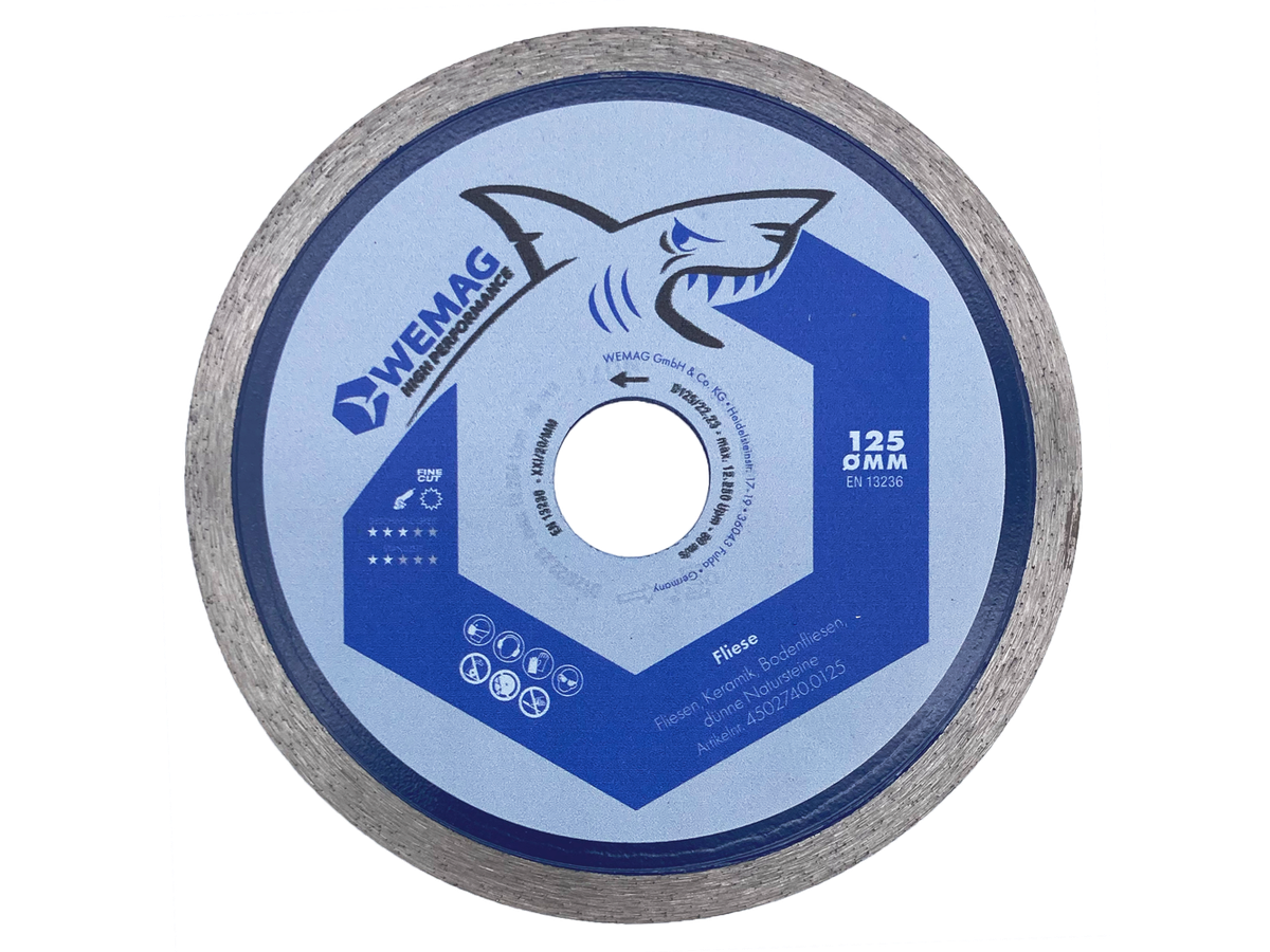 WEMAG-HP Diamant-Trennscheibe FLIESE 125x22,23mm, geschlossen, 1,9x7mm