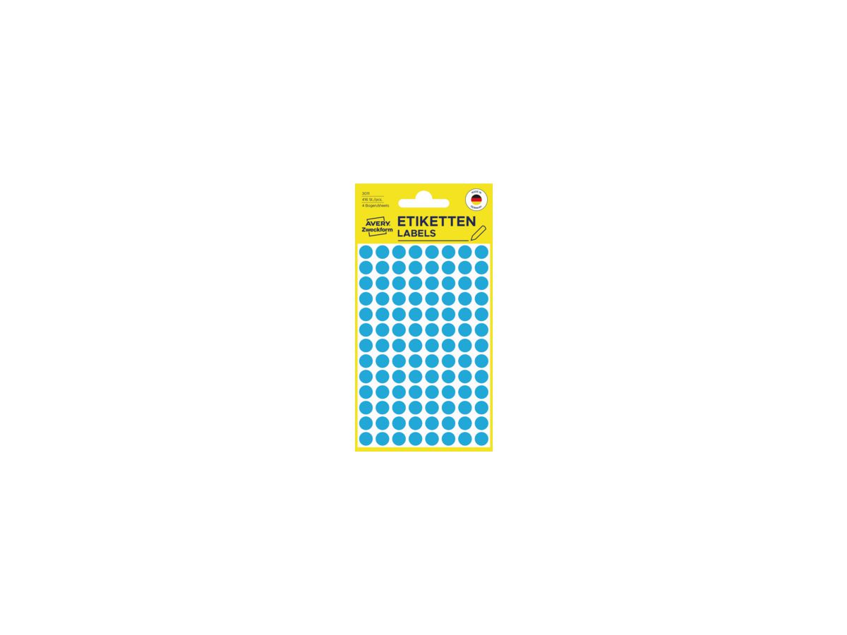 Avery Zweckform Markierungspunkt 3011 8mm blau 416 St./Pack.