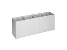 Kunststoffcontainer 60 l 4-fach ohne Deckel, lichtgrau B1410xT405xH570