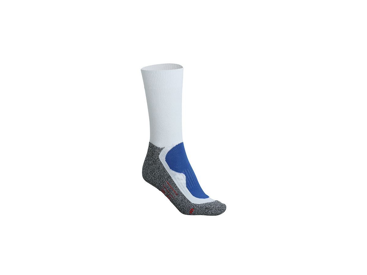 JN Sport Socks JN211 76%PES/22%PA/2%EL, white/royal, Gr 39-41