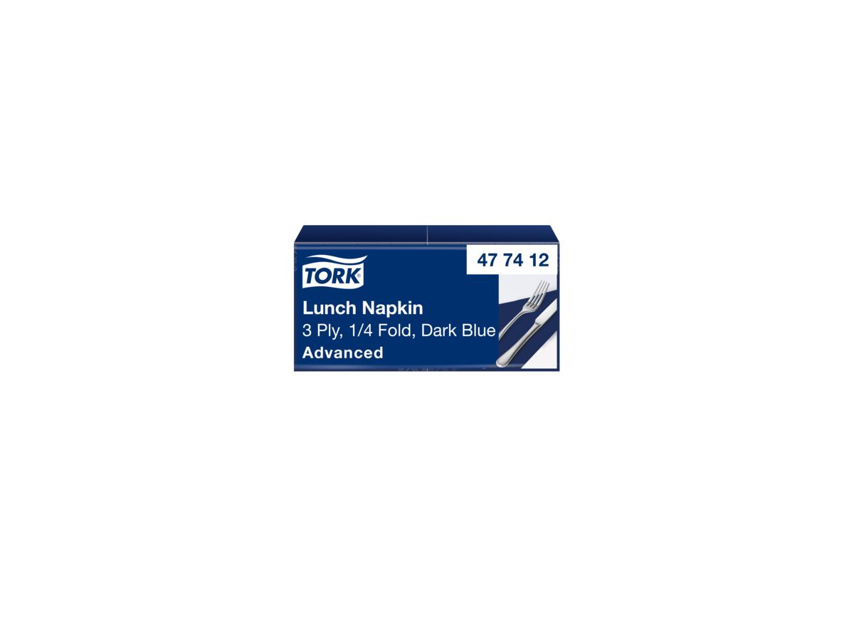 Tork Serviette 477412 33x33cm 3lg. 1/4 Falz dunkelblau 150 St./Pack.