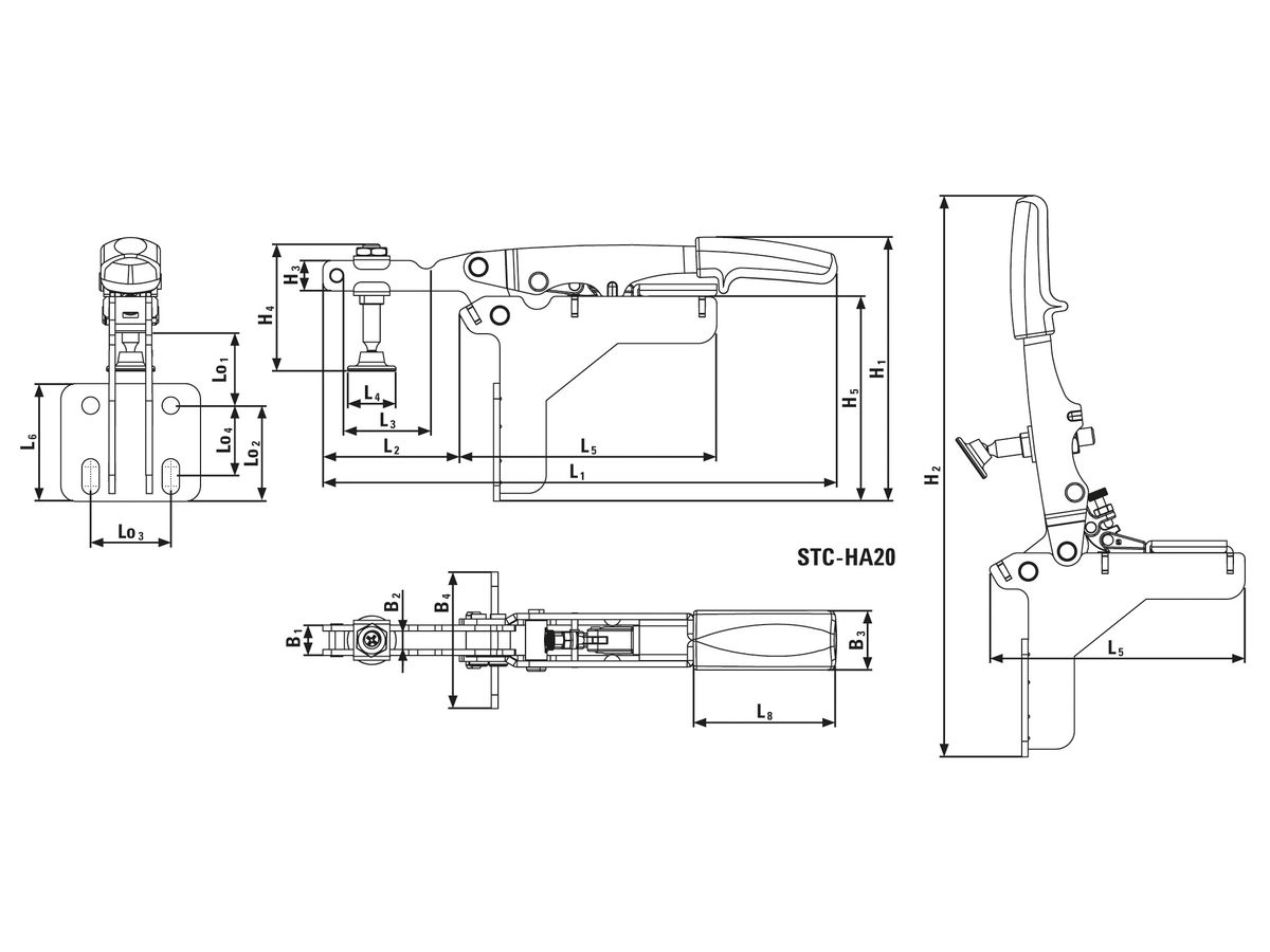 Bessey Kniehebelspanner STC-HH50 Spannbereich 45mm
