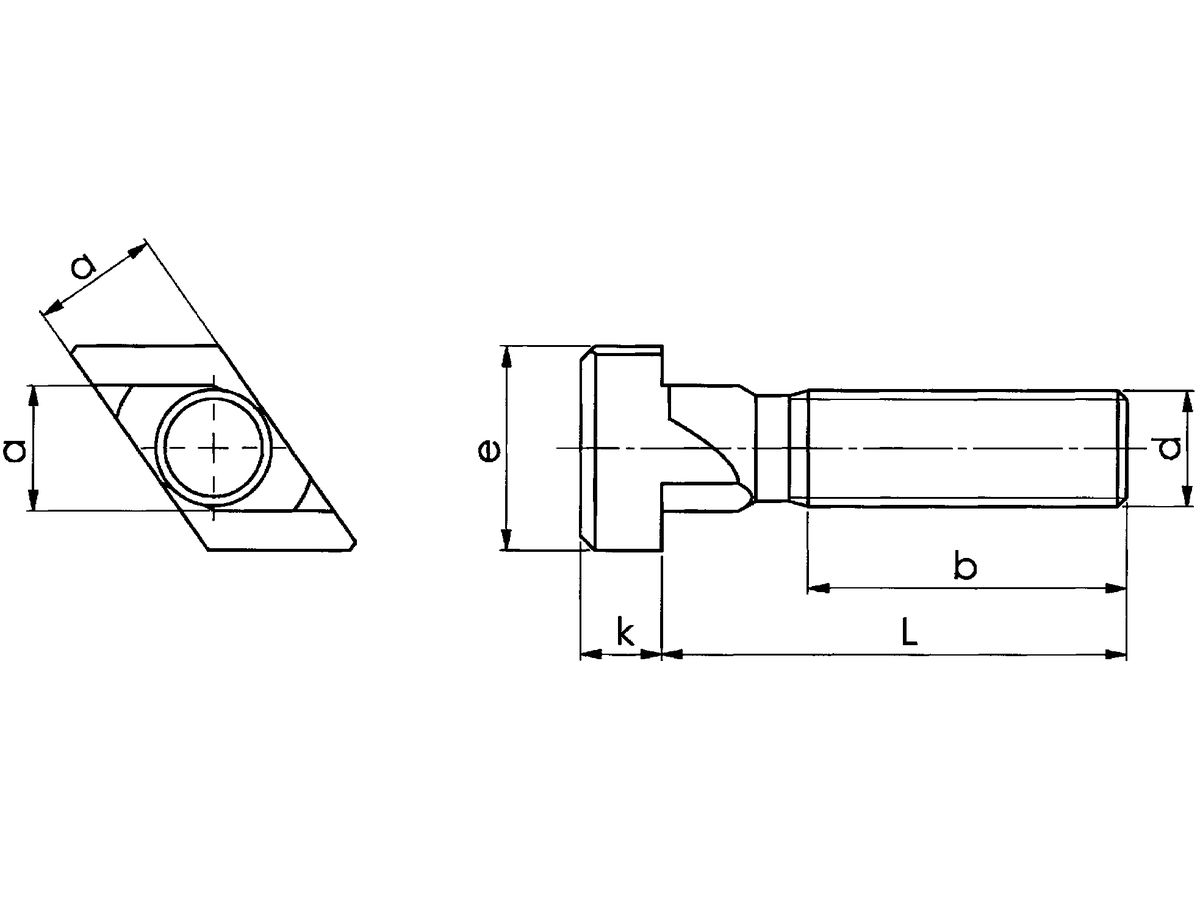 Rhombus bolt M12x14x 50mm AMF