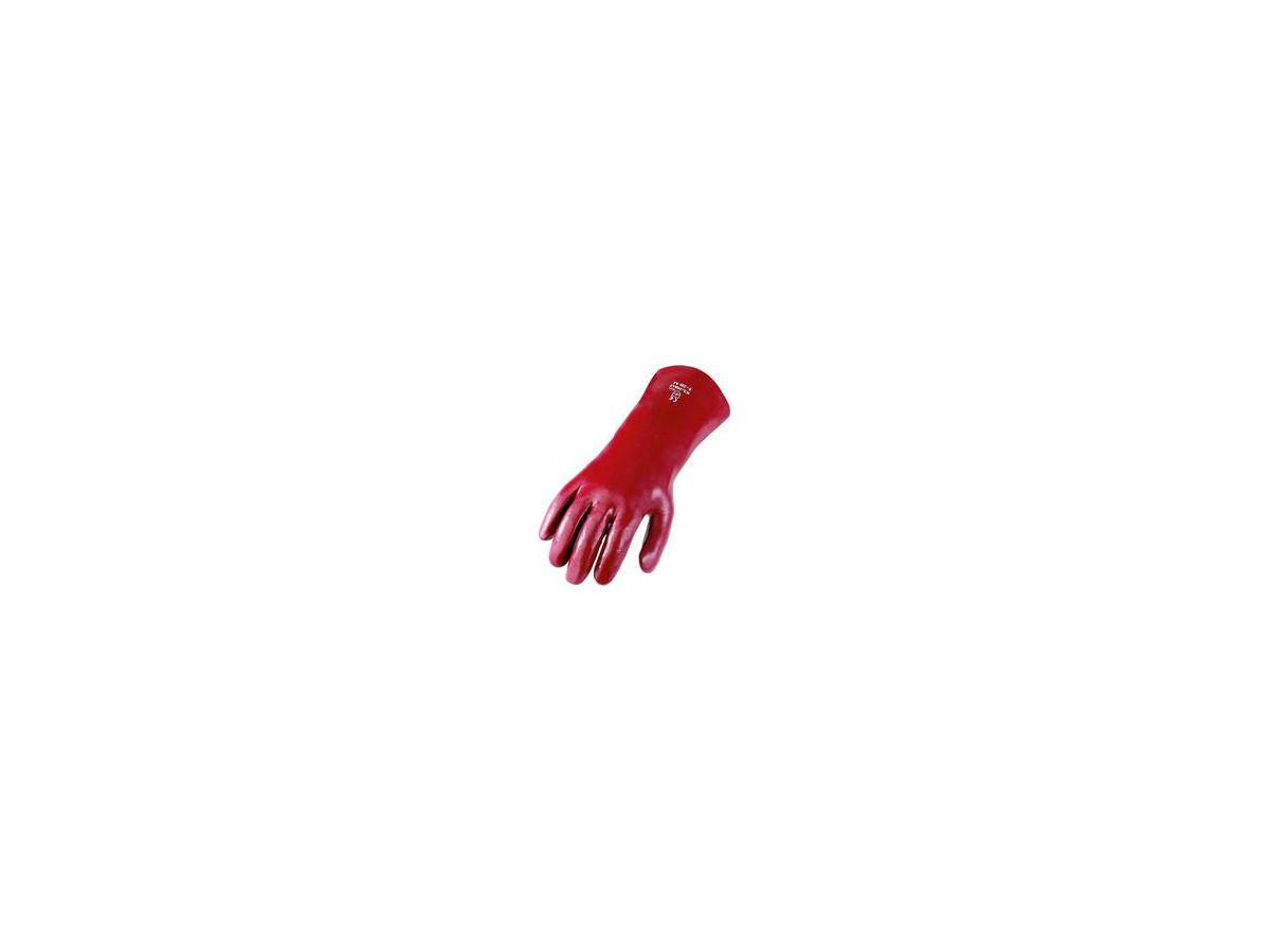 PVC-Handschuh, vollbeschichtet, Kat.III rotbraun, 35 cm, Gr. 10,5, chemikalienb.