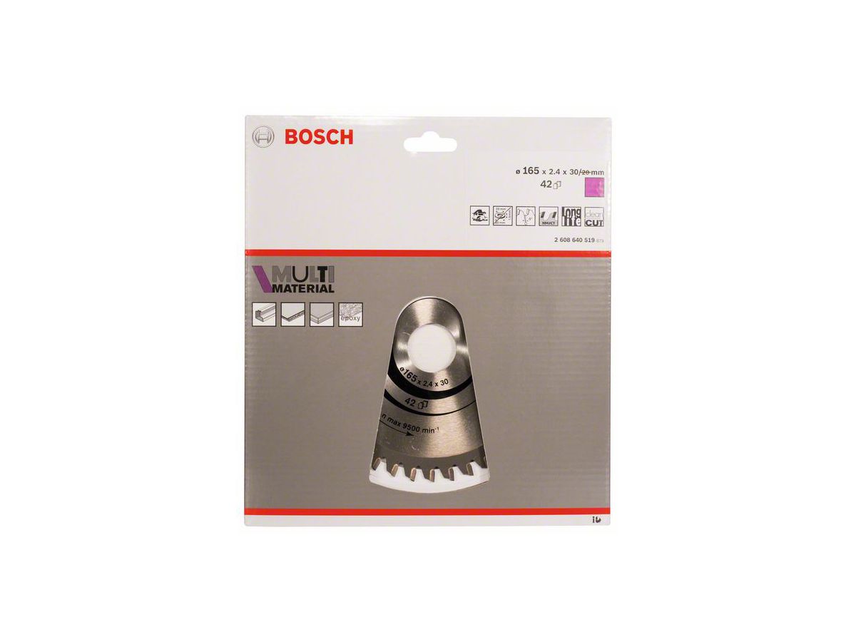 BOSCH Kreissägeblatt Multi Material 165x2,4x42 mm, 60 Z, HLTCG