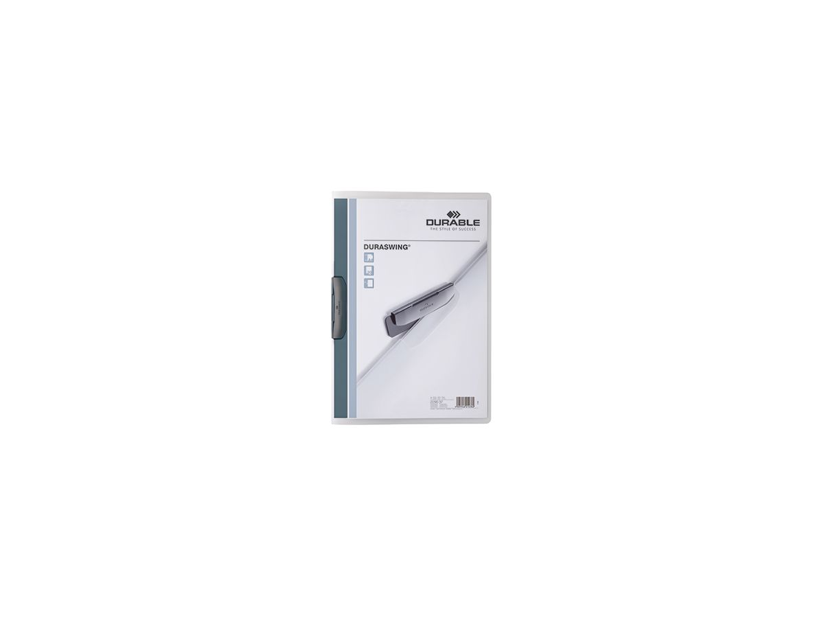 DURABLE Klemmmappe DURASWING 229037 DIN A4 transparent/graphit