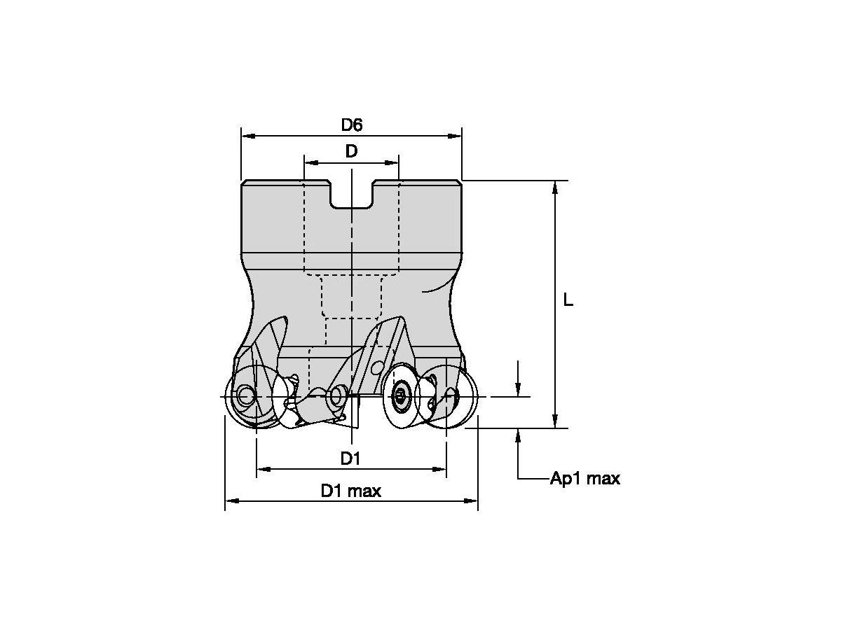 KENNAMETAL BMD400R1608S125L200 DAISY SHELL MILL D4.00 Z8 RP1605