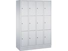 CP Double deck locker with base 1800x1590x500, 4x2, grey/grey