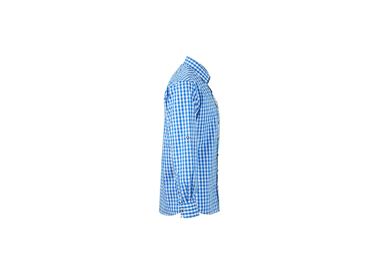 JN Mens Traditional Shirt JN638 100% BW, royal/white, Größe 3XL
