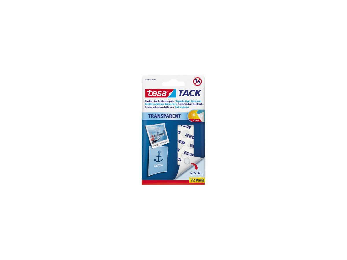 tesa Klebepad TACK 59408-00000 doppelseitig 10x10mm 72 St./Pack.