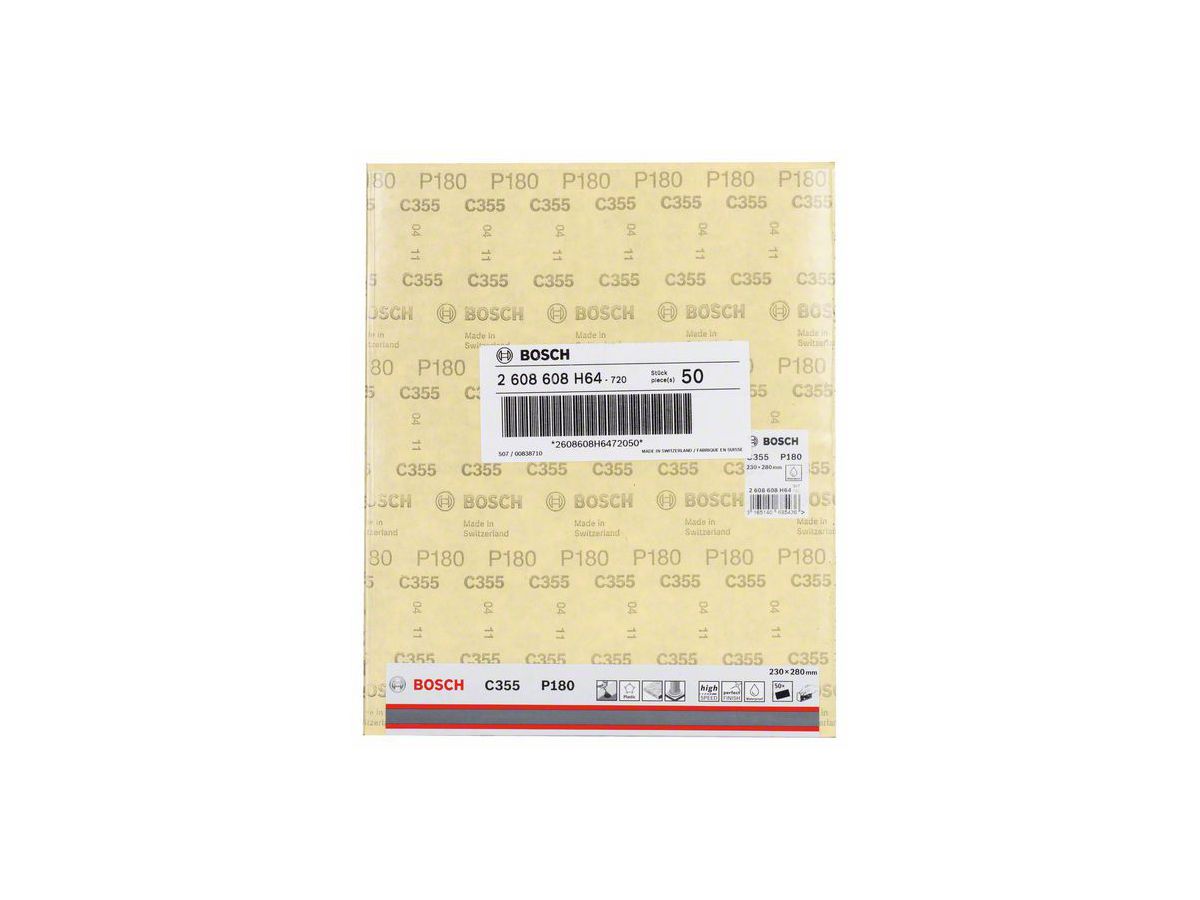 BOSCH Schleifblatt C355, Papierschleifblatt, 230 x 280 mm, K 180