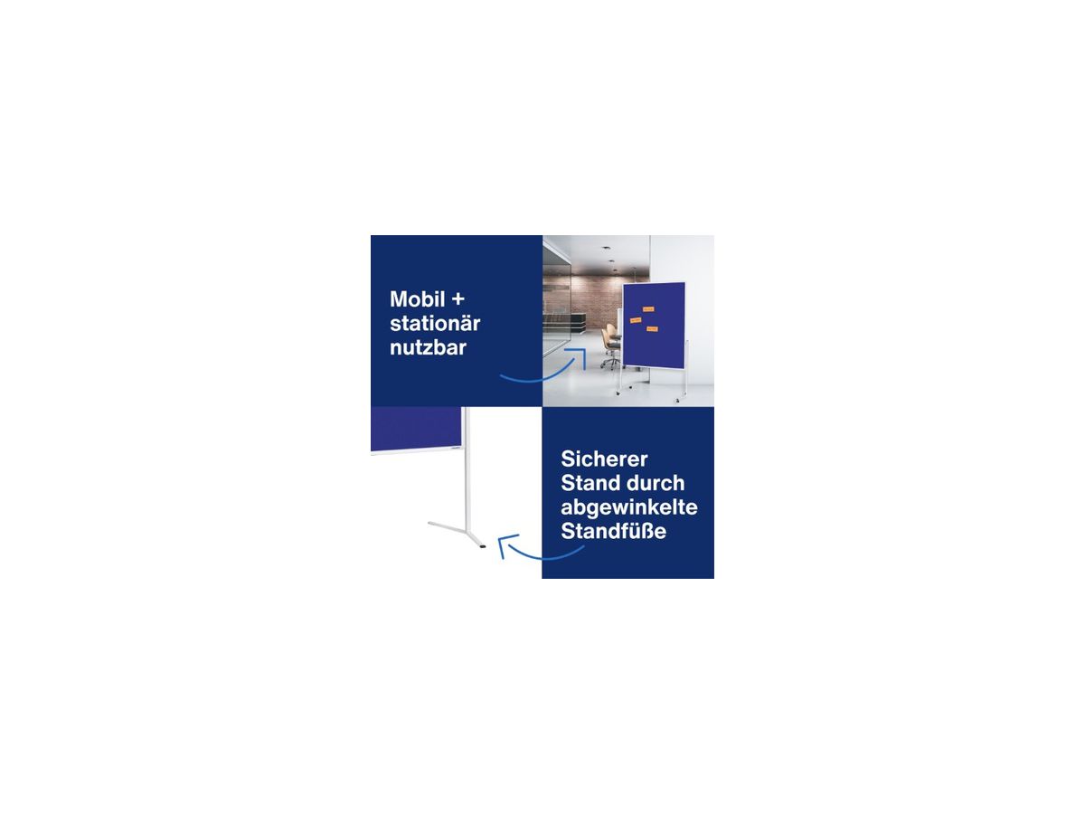 Magnetoplan Moderationstafel 2111103 120x150cmm Filz blau