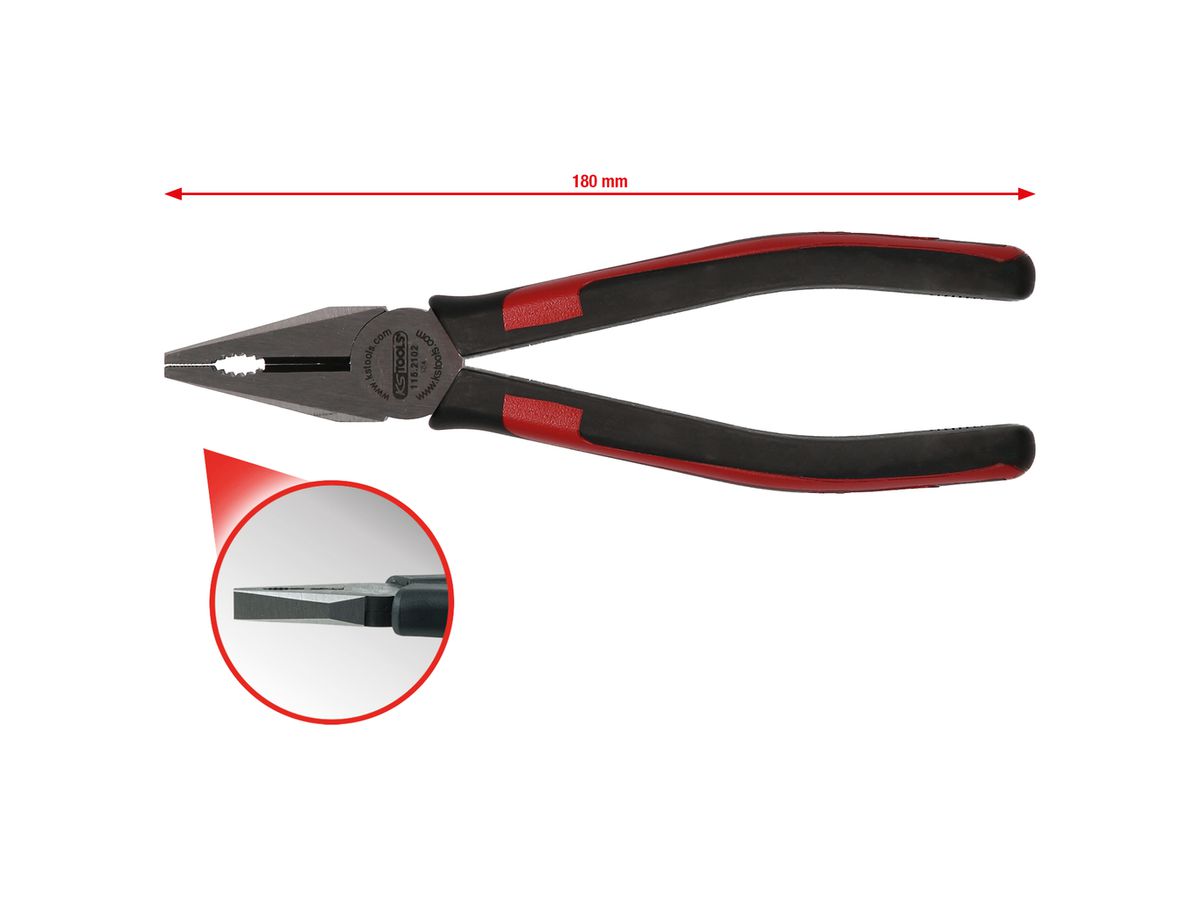 KS TOOLS SlimPOWER Kombinationszange, 180mm