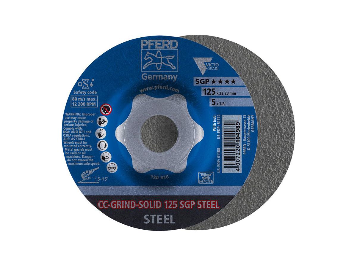 PFERD Schleifscheibe CC-Grind-Solid SGP STEEL 125mm