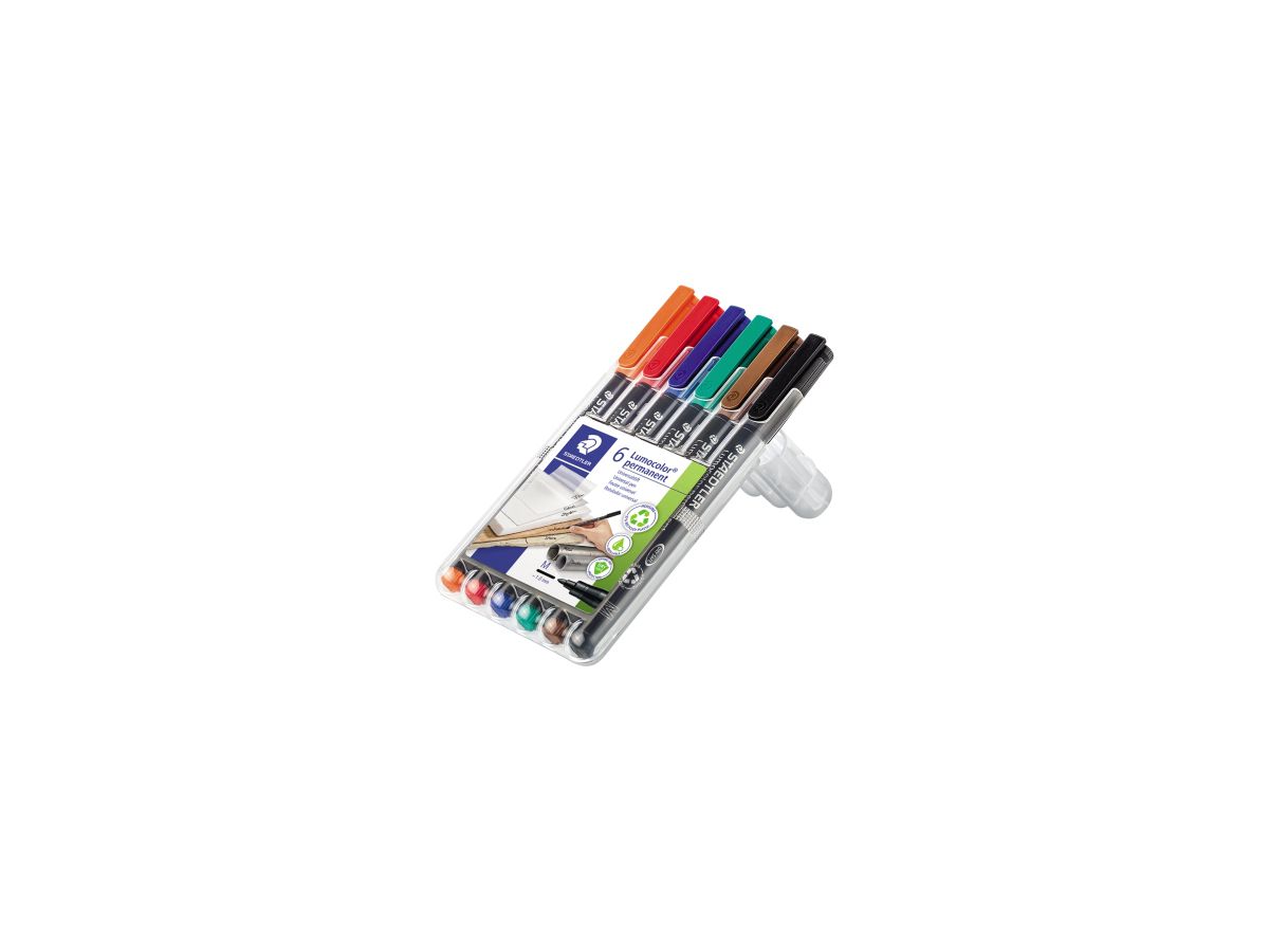 STAEDTLER Folienschreiber Lumocolor 317 WP6 1mm sortiert 6 St./Pack.