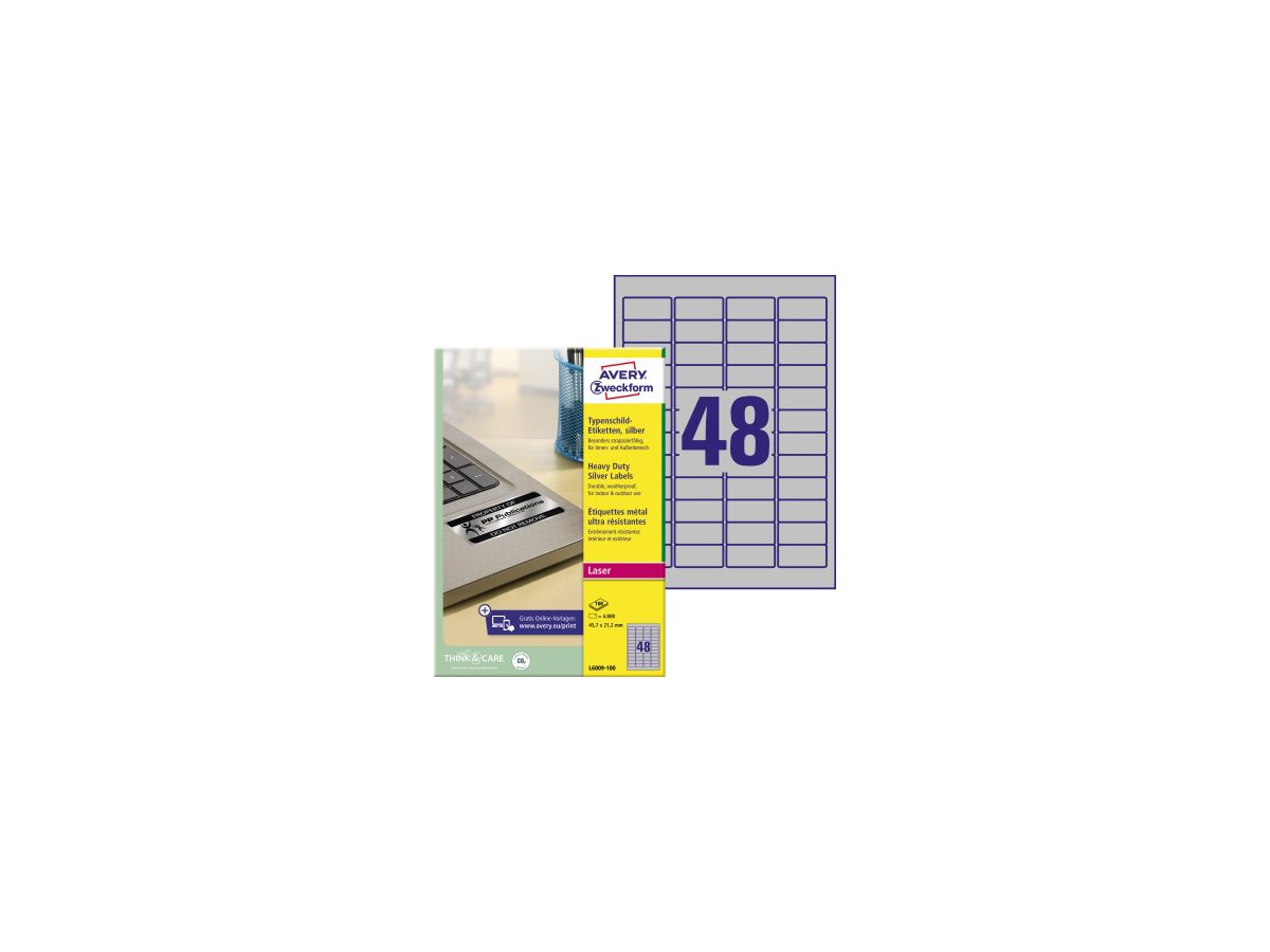 Avery Zweckform Etikett L6009-100 45,7x21,2mm Typenschild