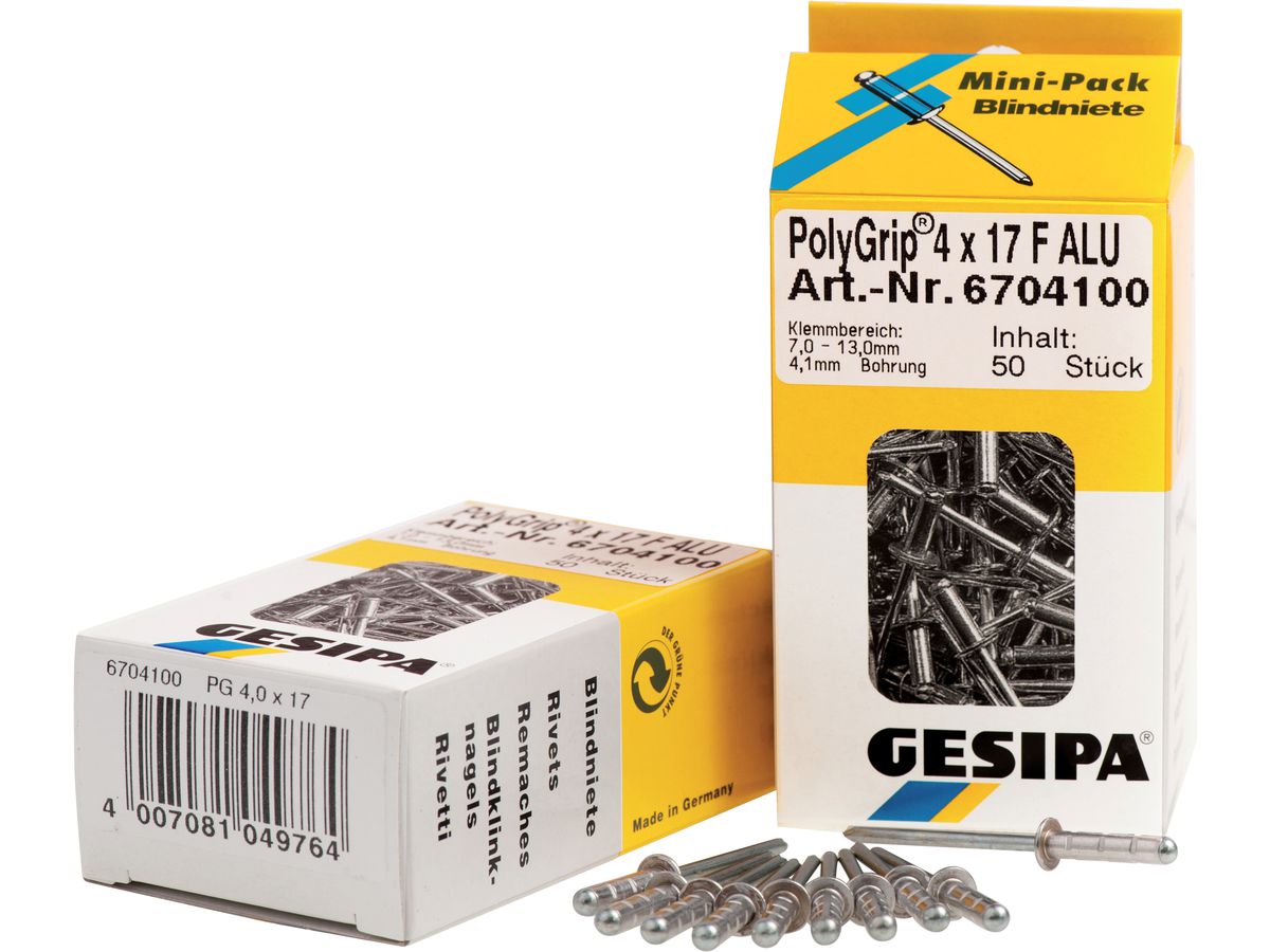 Mini-Pack PolyGrip alu/steel 4.8x10 K 16