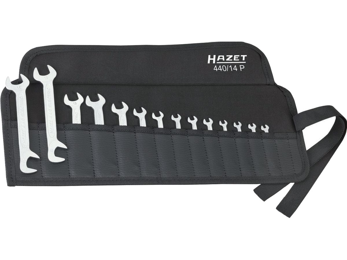 Dbl.open end wrench set 14pc 3.2-14mm Hazet