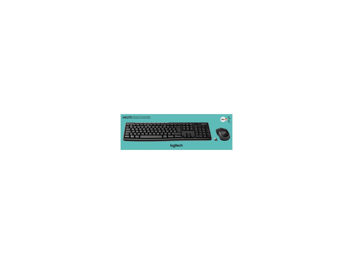 Logitech Tastatur-Maus-Set MK270 920-004511 cordless USB schwarz