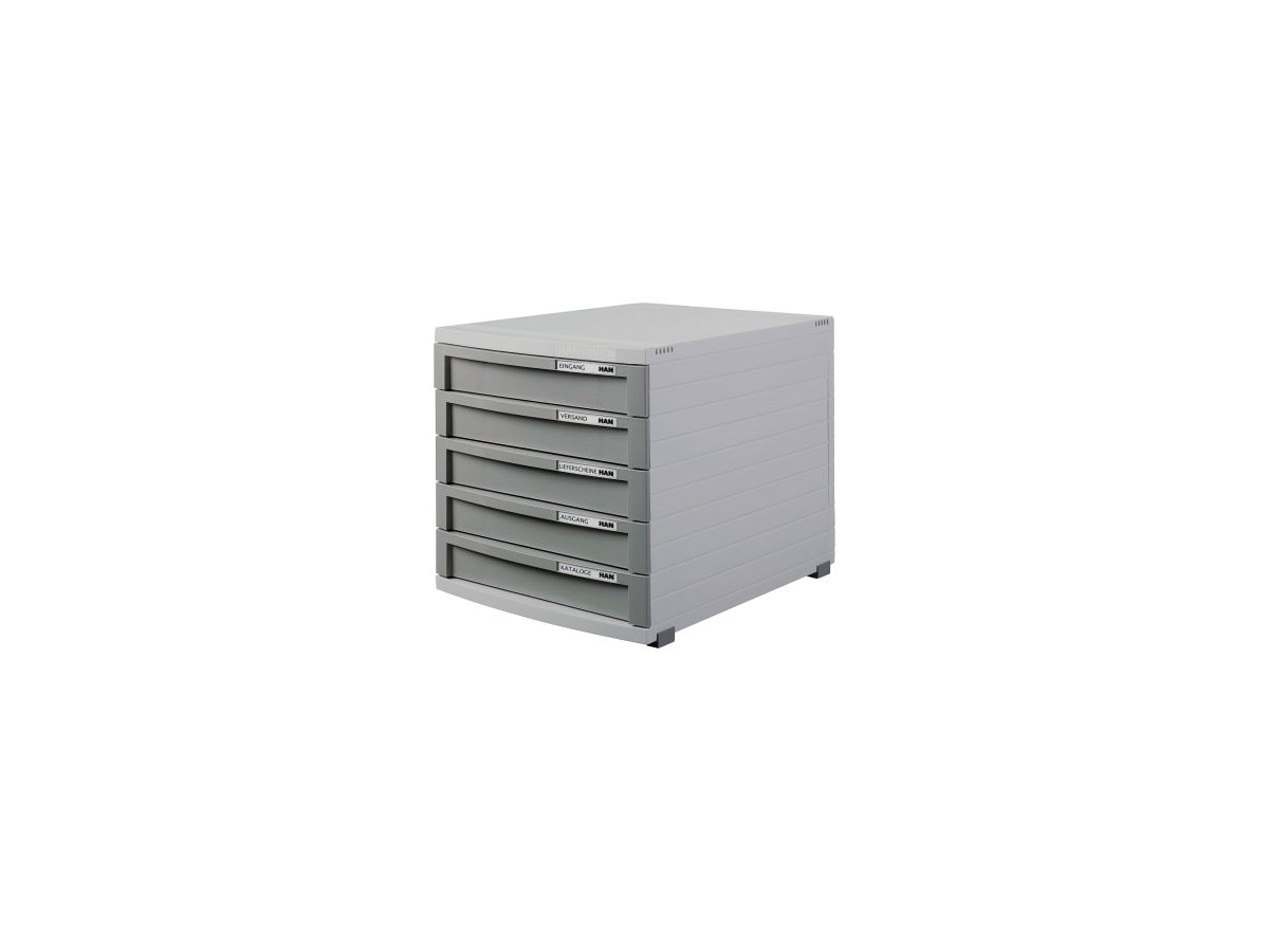 HAN Schubladenbox CONTUR 1505-19 DIN B4 5Schubfächer dunkelgrau