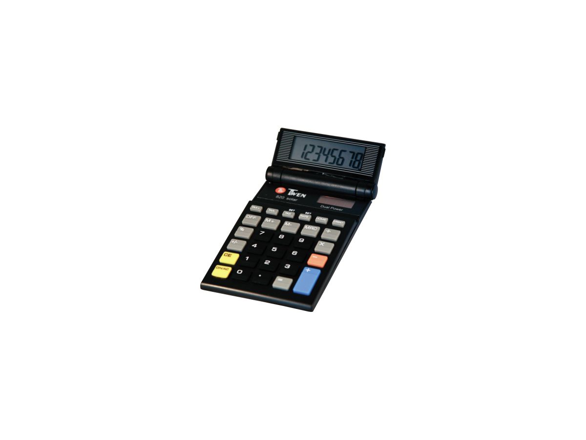 TWEN Taschenrechner 820 S 578 8Zeichen Solar/Batterie schwarz