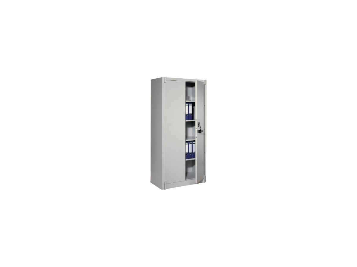 Feuergeschützter Stahlschrank. 1950x930x500 mm 2 Türen RAL 7035
