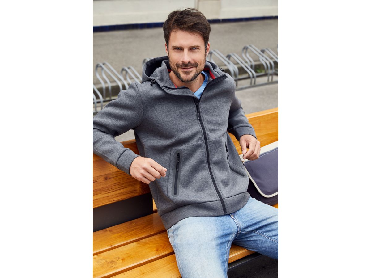 JN Men's Hooded Jacket JN1144 dark-melange, Größe L