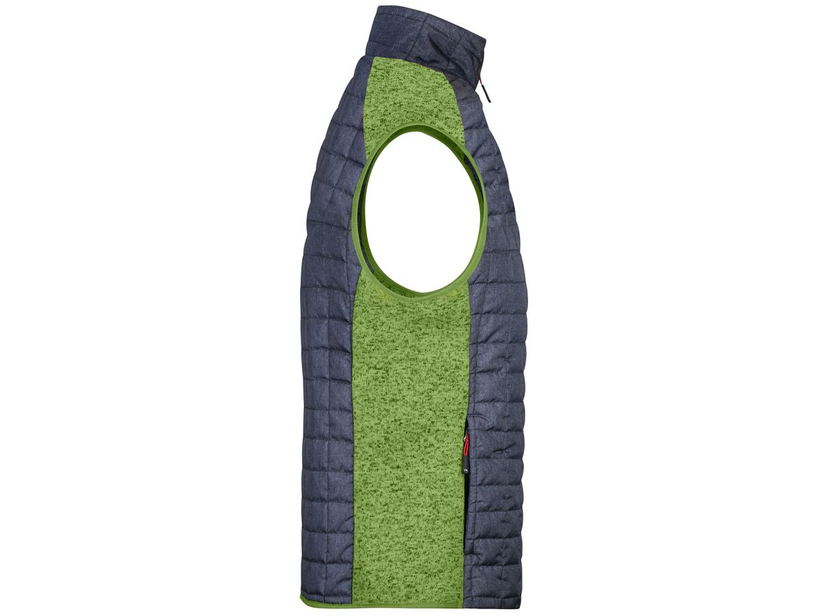 JN Men's Knitted Hybrid Vest JN740 kiwi-melange/anthracite-melange Gr. S