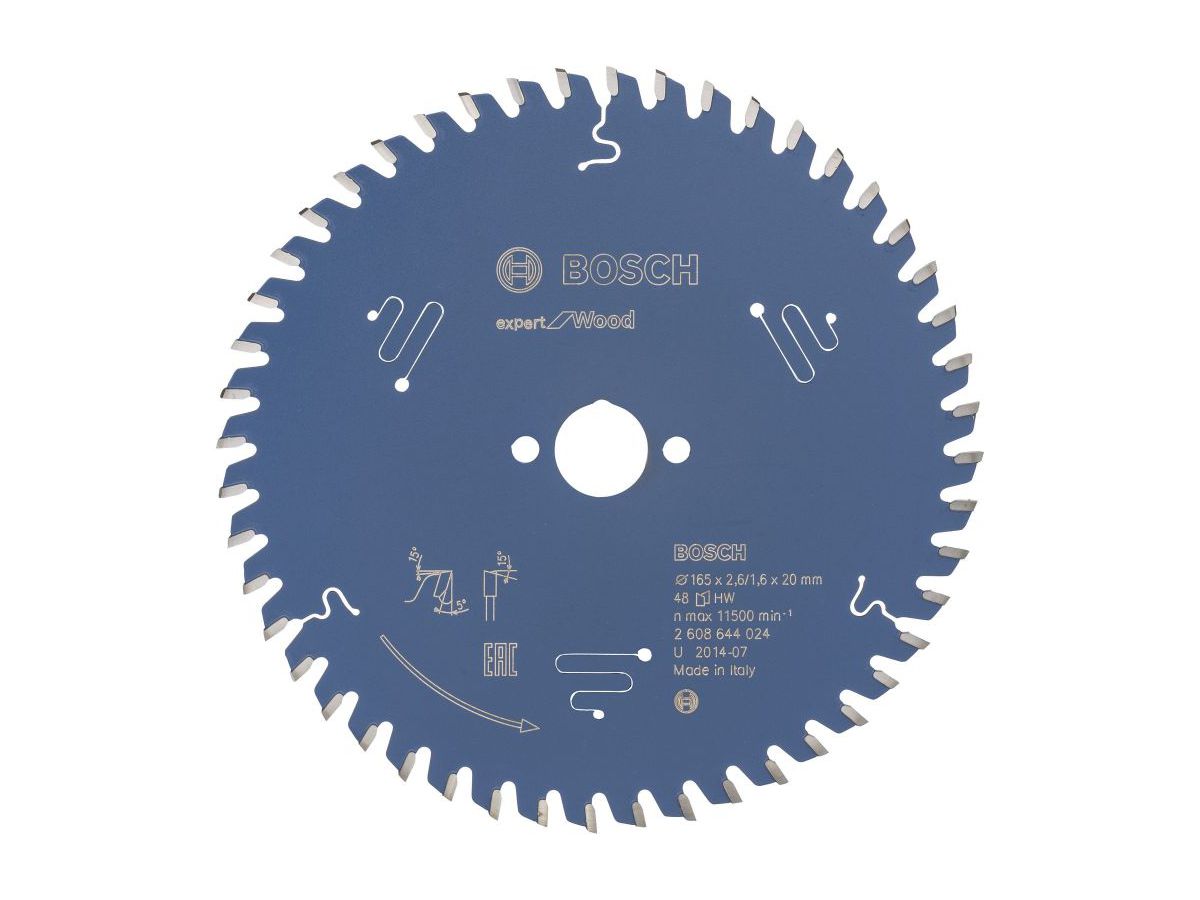 HW Kreissägebl.Expert W 165x2,6x20mm Z48 W  Bosch