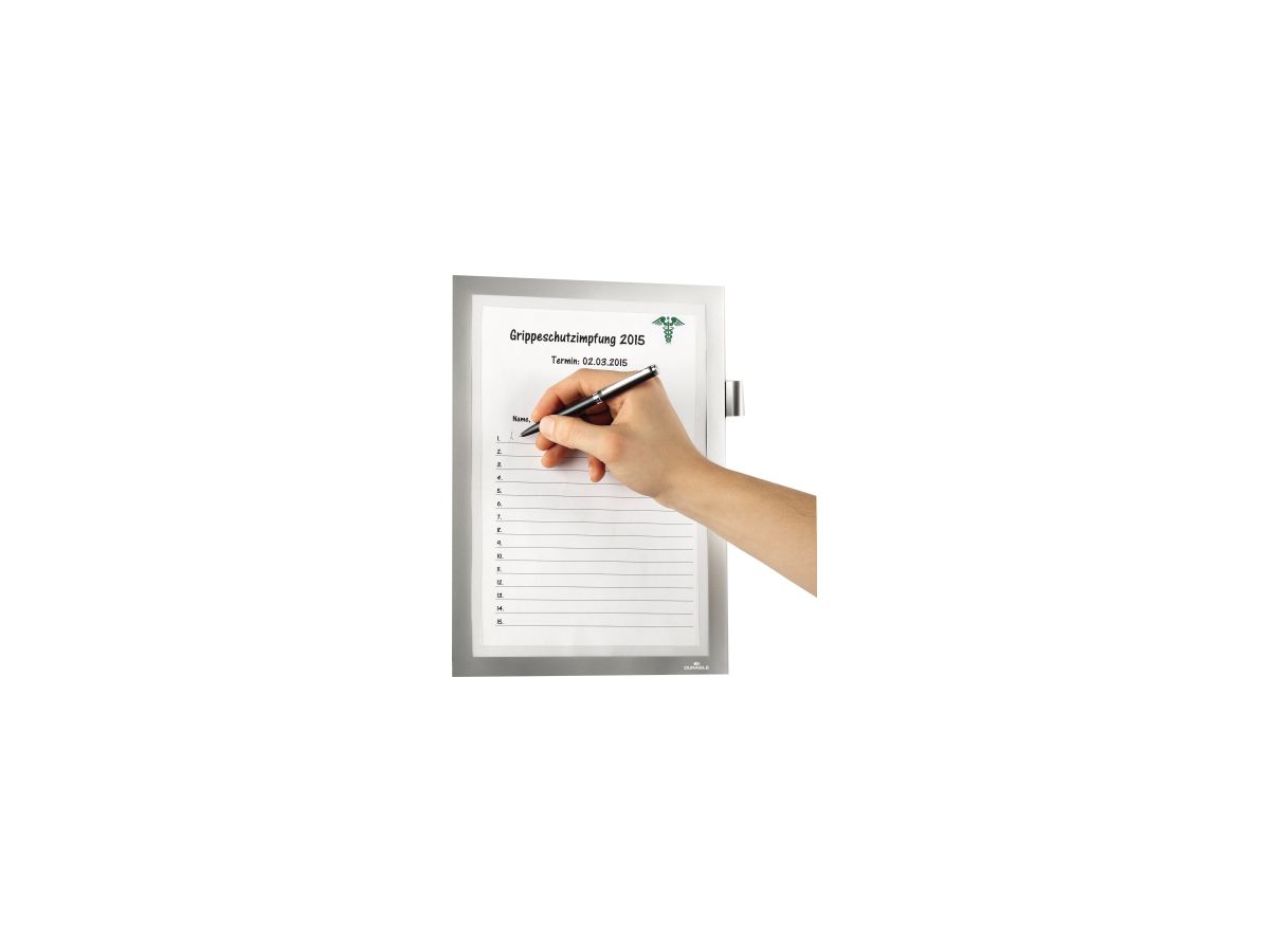 DURABLE Magnetrahmen DURAFRAME Note 499323 DIN A4 silber metallic