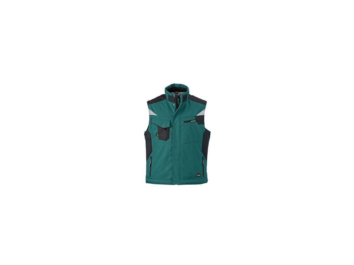 JN Craftsmen Softshell Vest JN825 100%PES, dark-green/black, Größe L