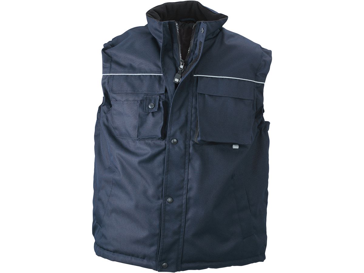JN Workwear Vest JN813 100%PES, navy, Größe 2XL