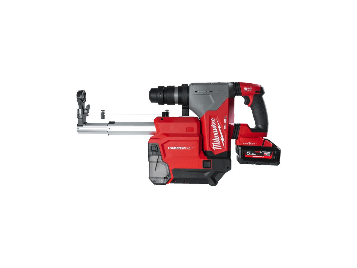 MILWAUKEE Akku-Kombihammer M18ONEFHPXDEL-552C + Staubabsaugung