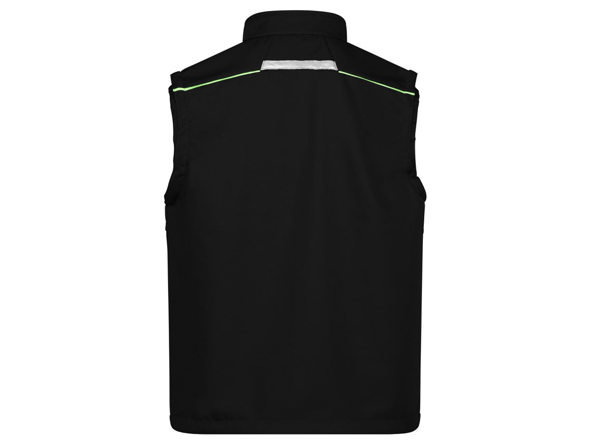 JN Funktionelle Softshell-Weste JN852 black/lime-green, Größe XL