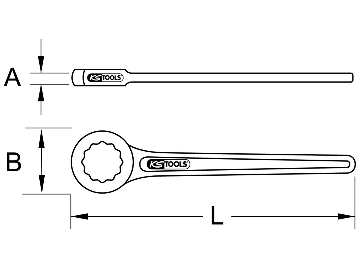 KS TOOLS Ringschlüssel, gerade SW 85 - 517.2565